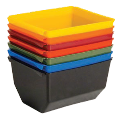 coloured wheelie bins